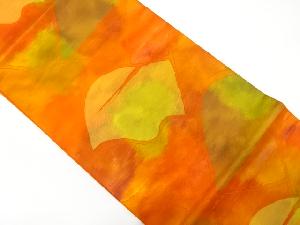 抽象模様織り出し　開き名古屋帯（額縁仕立て）